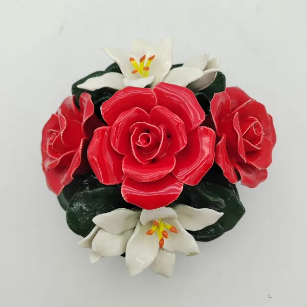 Rose and Lily mix ceramic flower design