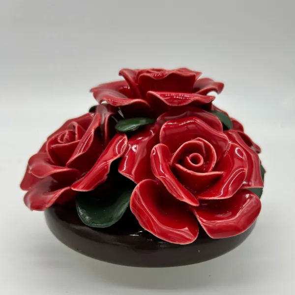 Rose cluster ceramic flower design
