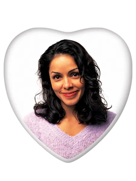 Heart-shaped ceramic photo plaque example